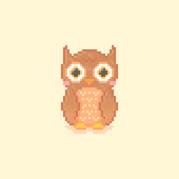Pixel art of cute owl