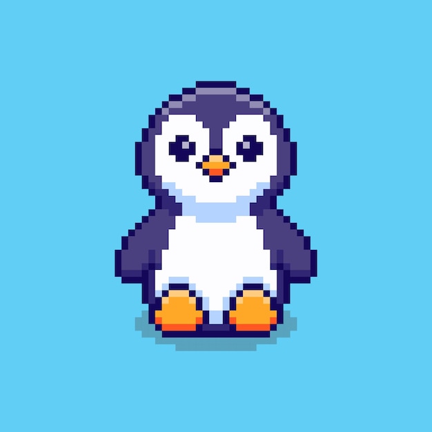 Pixel art Penguin game asset design