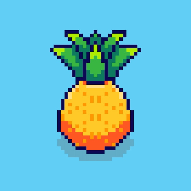 Pixel art pineapple game asset design