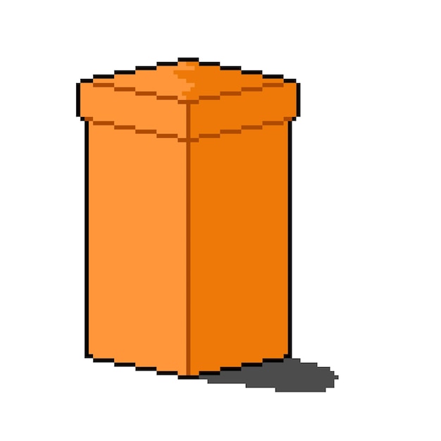 pixel art style of tall delivery box with cap