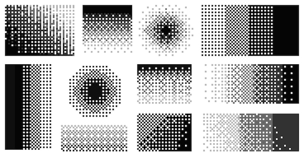Pixel decay gradient Abstract geometric dissolve effect with geometric shapes moving squares and dots Vector particle explosion and fragmentation