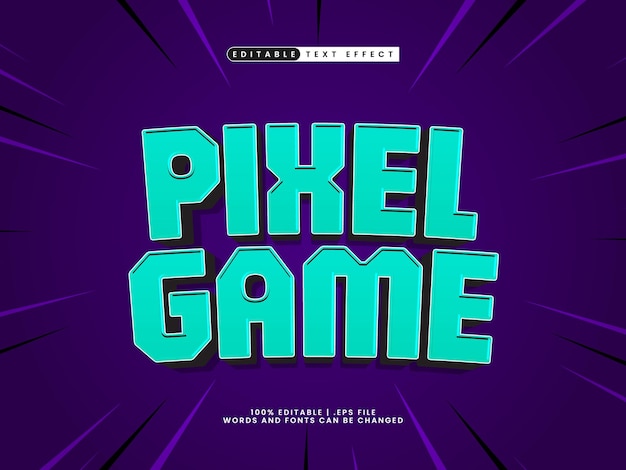 pixel game editable text effect in game and kids text style