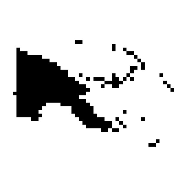 Pixel map of Papua New Guinea Vector illustration