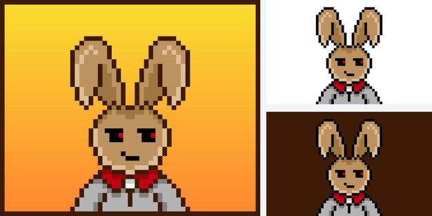 pixel style punk bunny character design for nft project 516