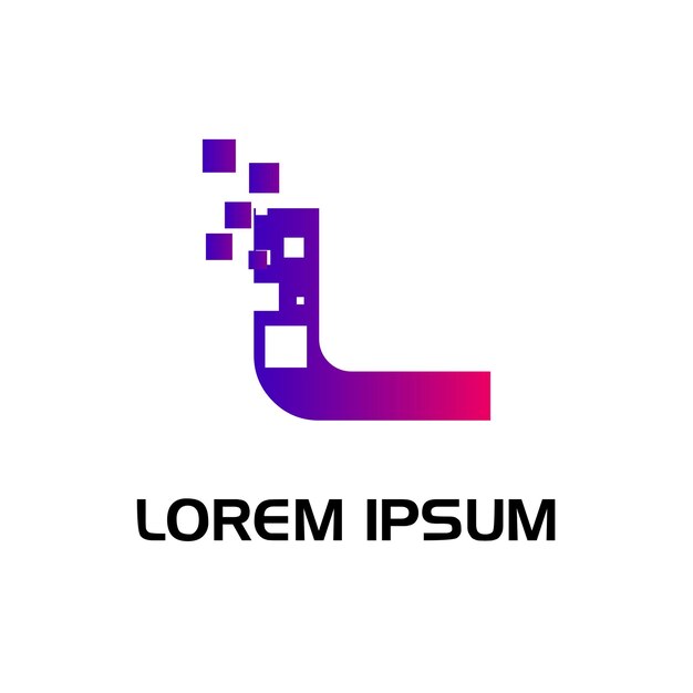 Pixelate Letter Logo L