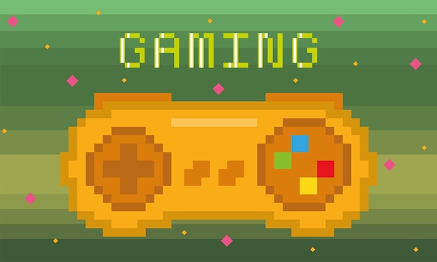 pixelated golden edition joystick with buttons for gaming