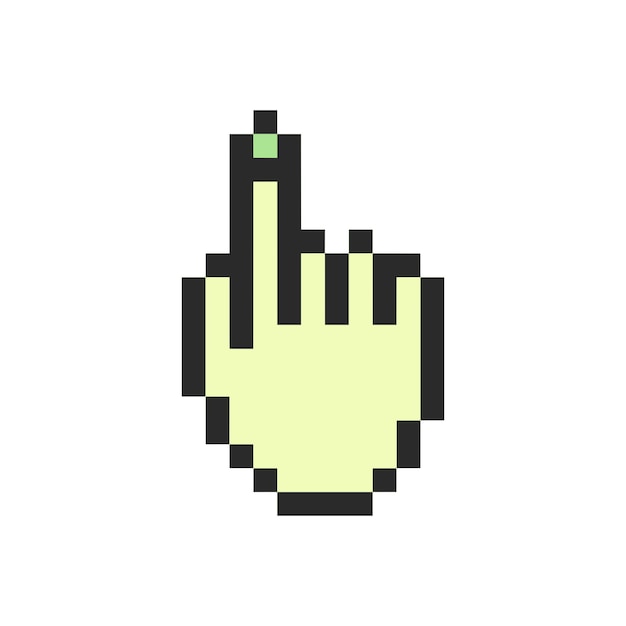 Pixelated Hand Cursor Pointing Upwards