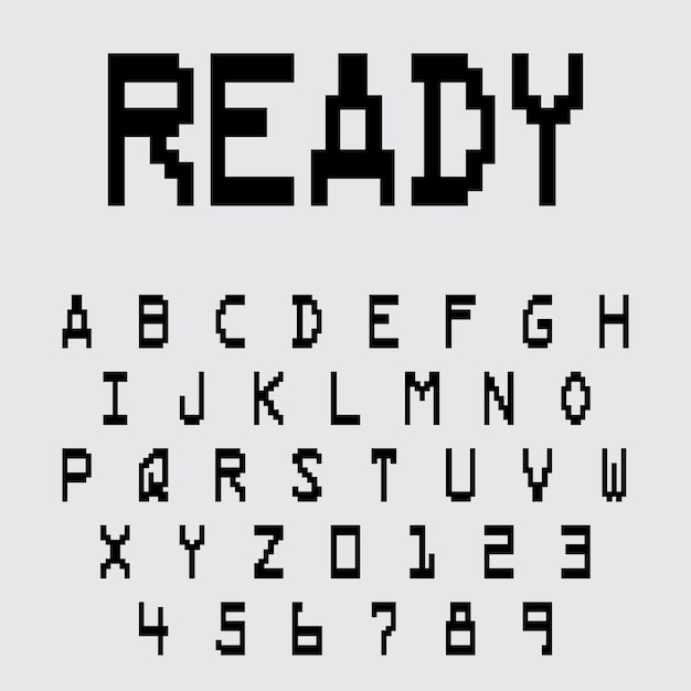 pixelkonst typsnitt bokstavsestetik retro sprite design