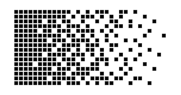 Pixelopløsningsbaggrund Halftone-fragment Spredt prikmønster Koncept for opløsning Firkantede pixelmosaikteksturer med firkantede partikler Vektorillustration på hvid baggrund