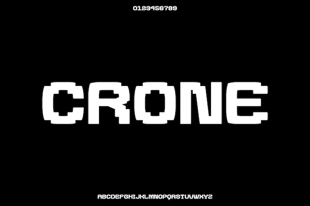 Pixels Crone Creative Vector Retro Display Alphabet Font Design