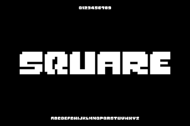 Pixels Square Creative Vector Custom Display Alphabet Font Design
