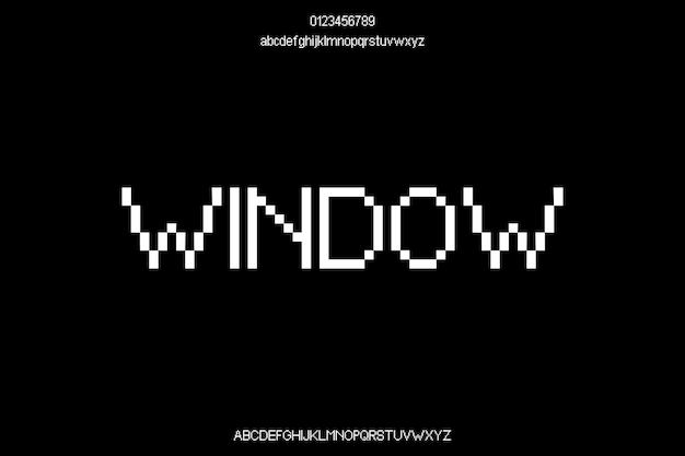 pixels window creative vector display alphabet font design