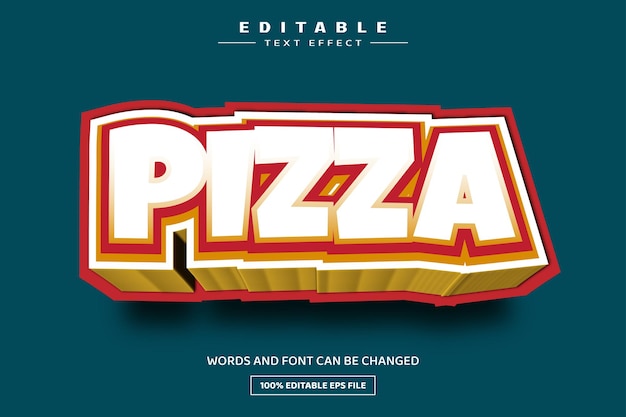 Pizza 3D editable text effect template
