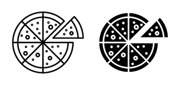 Pizza Icon Featuring Delicious and Popular Fast Food Choice