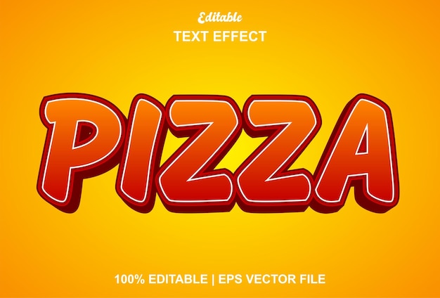 Pizza text effect with red color editable