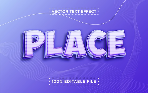 Place 3d Vector style purple color text effect