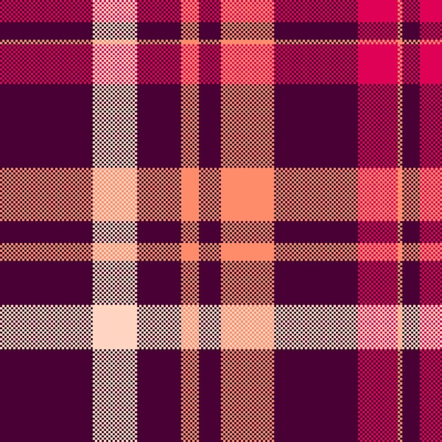 Plaid check seamless of tartan textile pattern with a vector fabric background texture