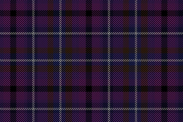 Plaid pattern seamless vector Dark textured tartan check background