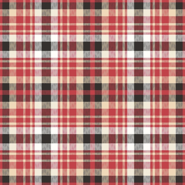 plaid seamless pattern in red check fabric texture vector textile print