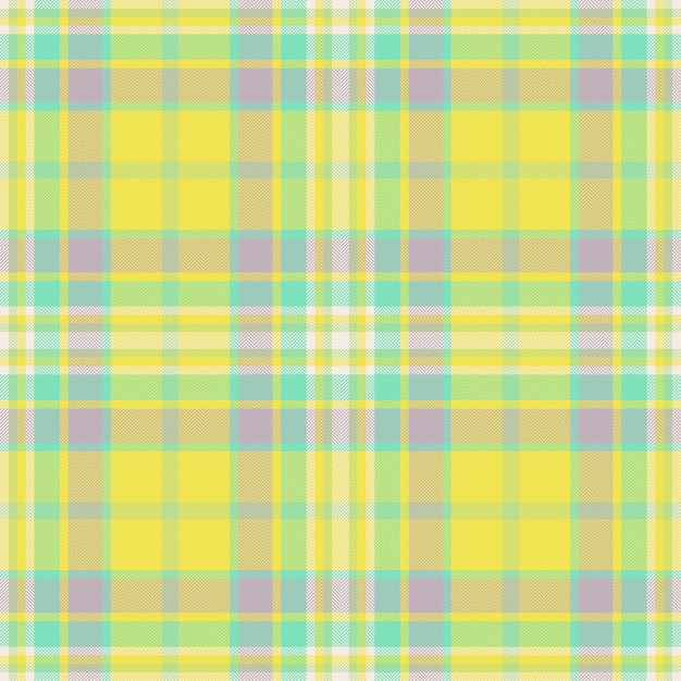plaid seamless pattern in yellow check fabric texture vector textile print