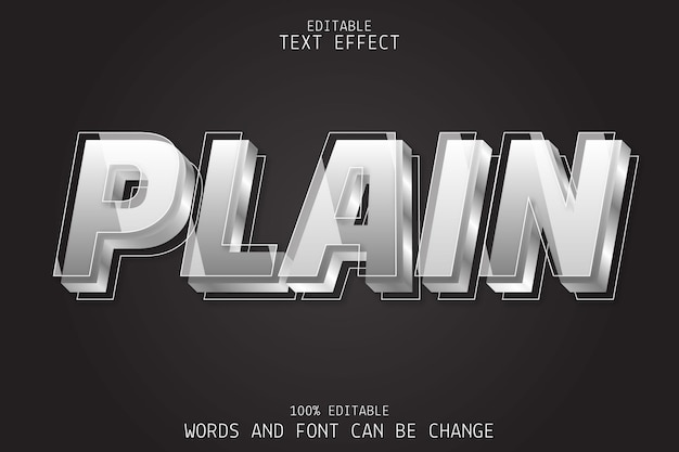 plain editable text effect emboss modern style