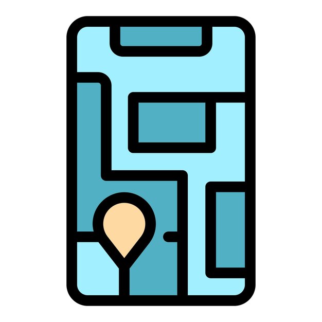 Plan itinerary icon Outline plan itinerary vector icon color flat isolated