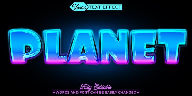 Planet Vector Editable Text Effect Template