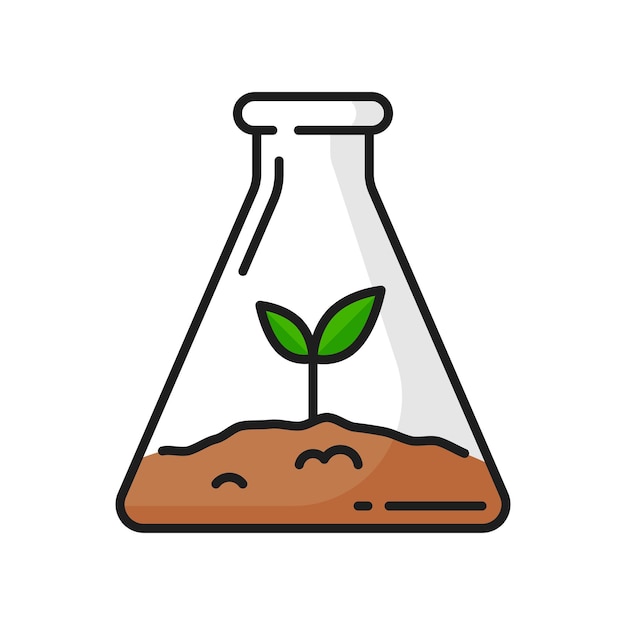 Plant growth agriculture science color line icon