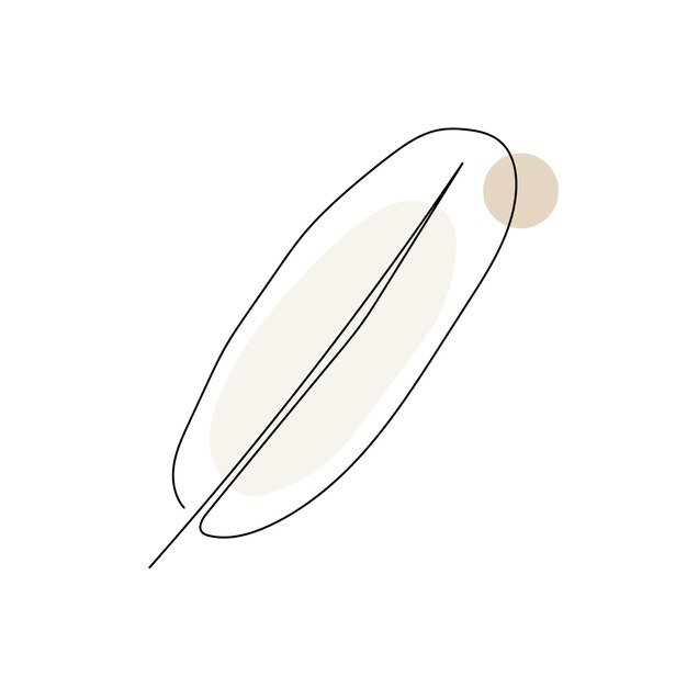 Plant leaves line art. Contour drawing. Minimalism art.