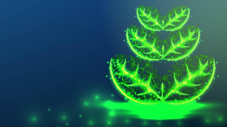 Vektor plante-blad. abstrakt lav poly-wireframe mesh-design. økologi-koncept. vektorillustration