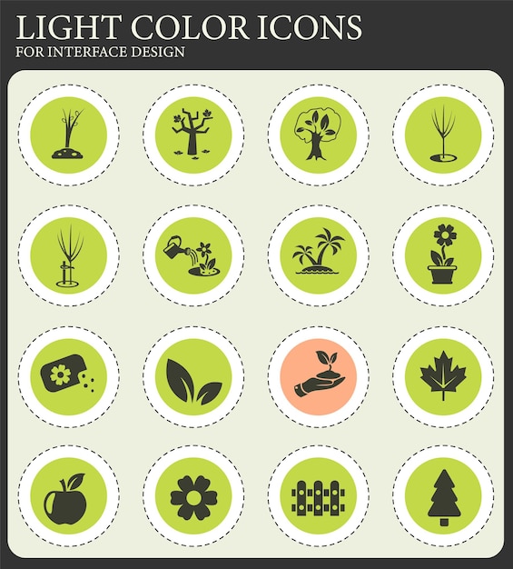 Plants tools icon set
