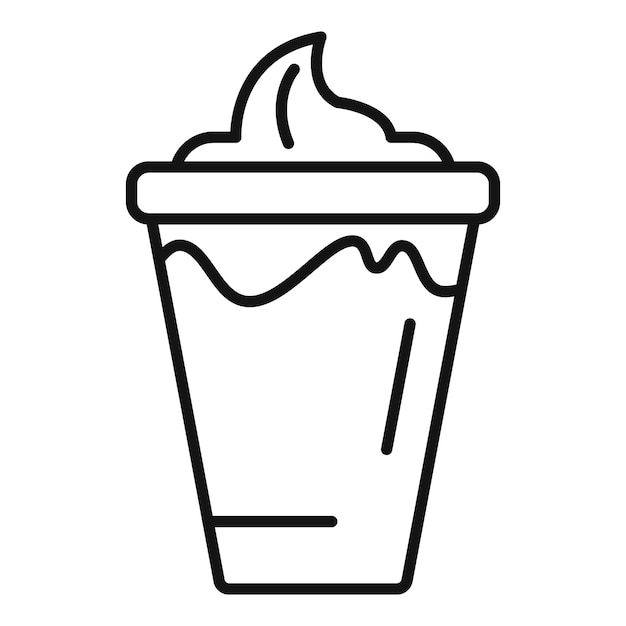 Plastic cup full of chocolate ice cream melting under the summer sun