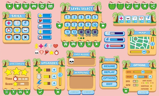 platform game user interface for mobile application