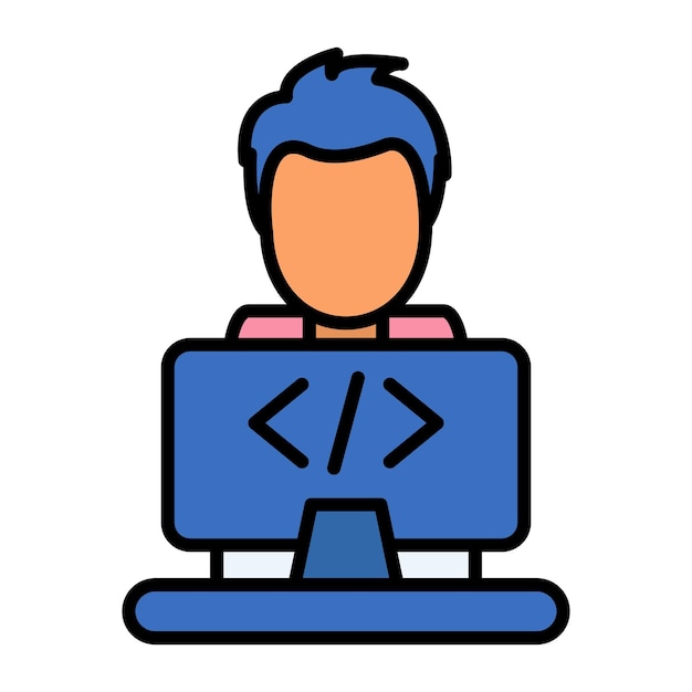 Platt illustration av programmerare