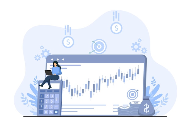 Platt illustrationdesign för finansbolag