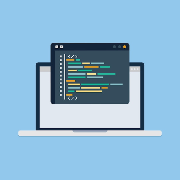 Platt vektorillustration av programvara för webbutveckling