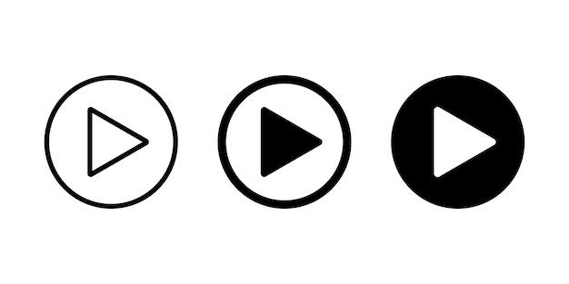 Play button icon in trendy flat style and Play symbol