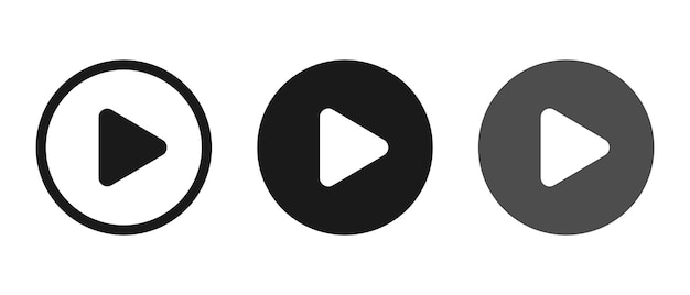 Play button icon Simple flat design Vector art