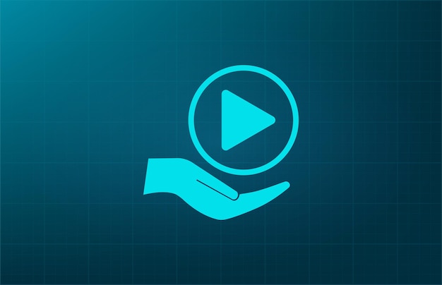 Play button symbol Vector illustration on blue background Eps 10