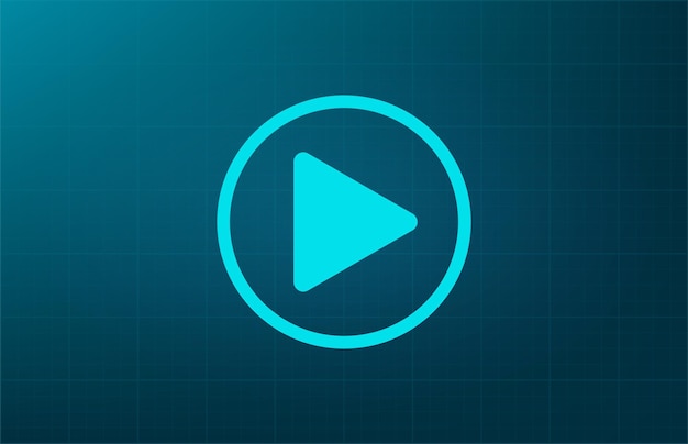Play button symbol Vector illustration on blue background Eps 10