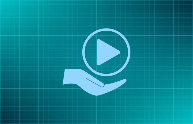 Play button symbol Vector illustration on blue background Eps 10