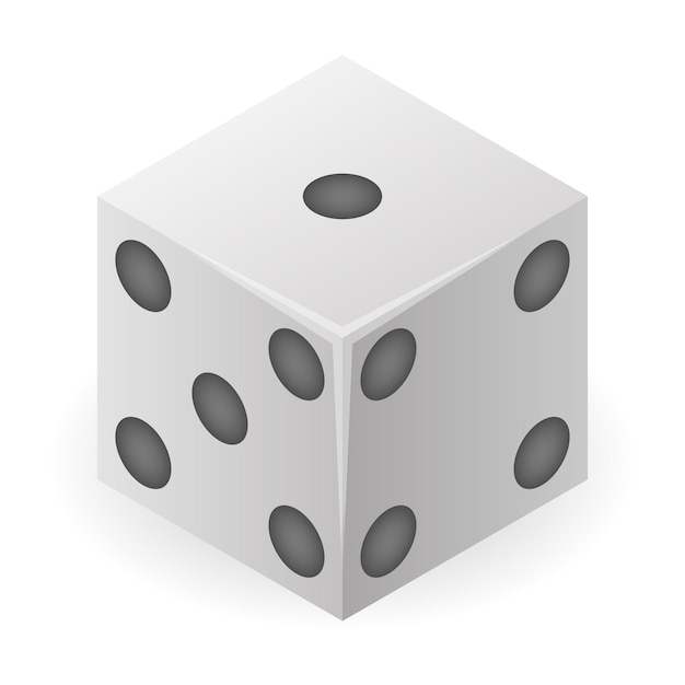 Play dice icon Isometric of play dice vector icon for web design isolated on white background