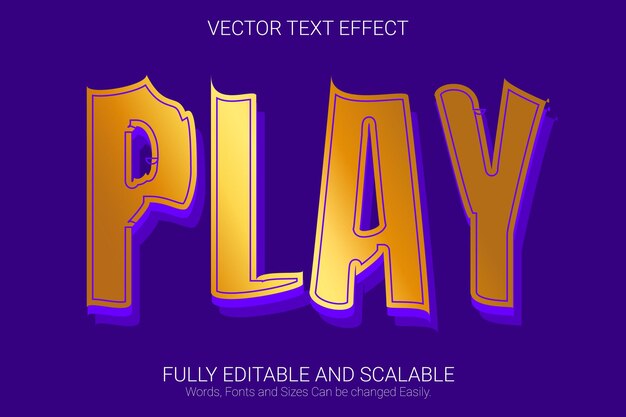play editable text effect, golden color text style