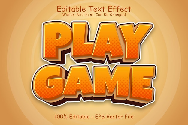 Play Game Editable Text Effect 3 Dimension Emboss Cartoon Style