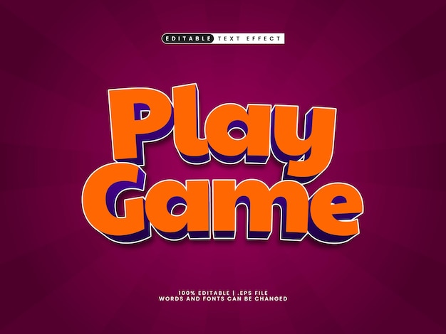 play game editable text effect in game and kids text style