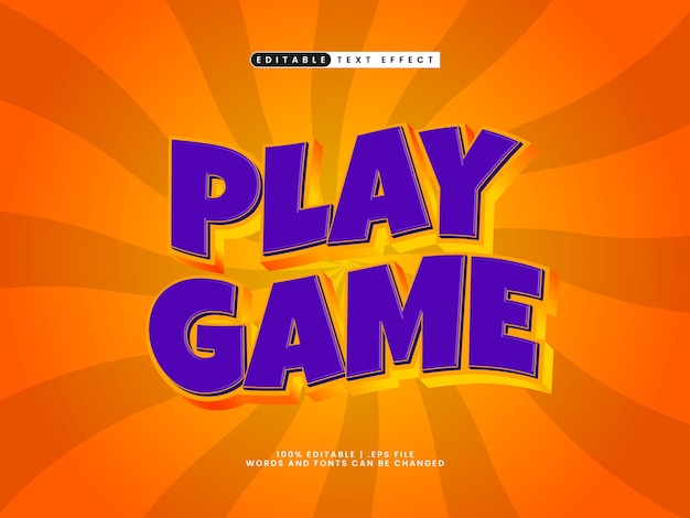 play game editable text effect in game and kids text style
