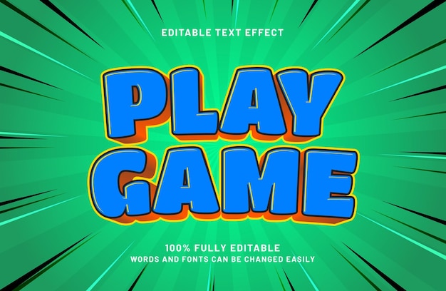 play game editable text effect in kids and game text style