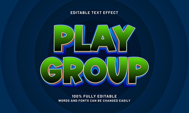 play group editable text effect with a gaming and play text style