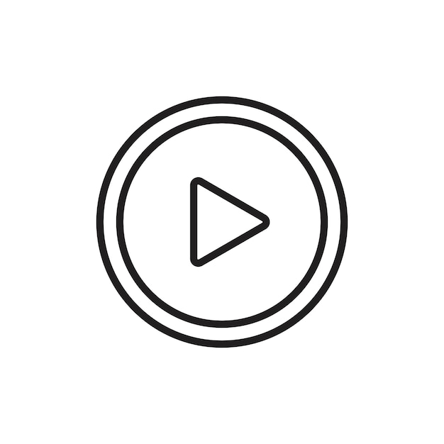 Play icon Flat art in black and white isolated