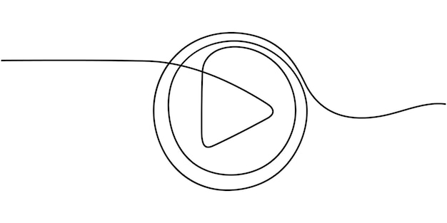 Play icon in continuous line drawing style Line art of play button Vector illustration Abstract